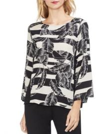 VINCE CAMUTO Tropical Leaf Stripe Blouse Women - Bloomingdale s at Bloomingdales