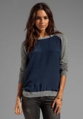 VINCE Colorblock Raglan in Coastal at Revolve