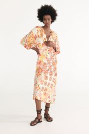 VOLUMINOUS PRINTED DRESS - Multicolored   United States at Zara