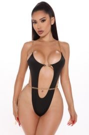 Vacation Vibes Chain 2 Piece Sunsuit Set - Black   Swimwear at Fashion Nova