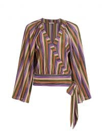 Val Multicolor Stripe Wrap Blouse by Ramy Brook at Saks Fifth Avenue