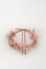 Valentine Feather-Embellished Velvet Belt by Loeffler Randall at Net A Porter