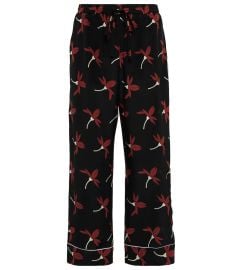 Valentino - Floral silk crpe de chine pants at Mytheresa