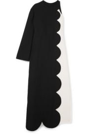 Valentino - One-shoulder two-tone silk-crepe maxi dress at Net A Porter