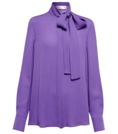 WornOnTV: Morgan’s purple tie neck blouse on E! News Daily Pop | Morgan ...