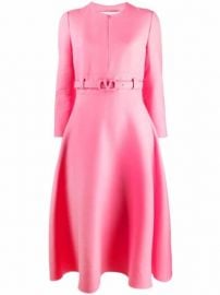 Valentino Belted Flared Midi Dress - at Farfetch