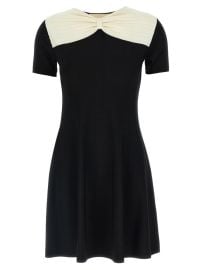 Valentino Bow Detiled Short-Sleeved Dress at Cettire