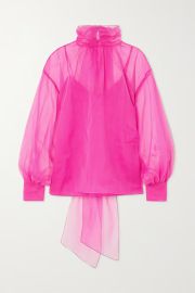 Valentino Bow detailed silk organza blouse at Net a Porter