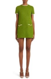 Valentino Contrast Trim Tweed Shift Minidress at Nordstrom