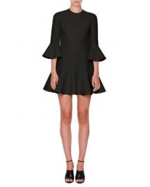 Valentino Flared-Trim 3 4-Sleeve Dress at Neiman Marcus