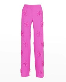 Valentino Garavani Appliqued wool and silk blend crepe pants at Neiman Marcus