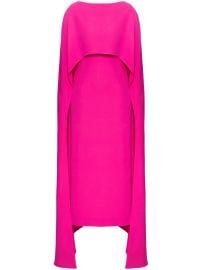 Valentino Garavani Cady Couture cape-effect Midi Dress Pink at Farfetch