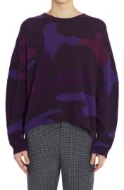 Valentino Garavani Camouflage Jacquard Cotton Virgin Wool Sweater at Nordstrom