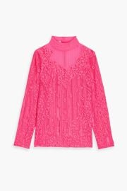 Valentino Garavani Chiffon Trimmed corded Lace Blouse at The Outnet