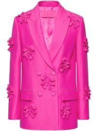 Valentino Garavani Crepe Couture floral-embroidered Blazer Pink at Farfetch