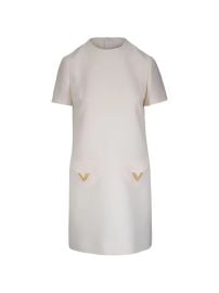 Valentino Garavani Crepe Mini Dress Neutrals at Farfetch