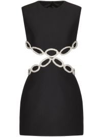 Valentino Garavani Embellished cutout wool and silk blend mini dress at Farfetch