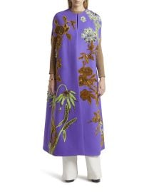 Valentino Garavani Floral Embroidered Cashmere Cape Coat at Neiman Marcus