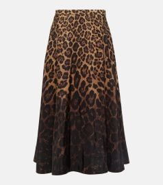 Valentino Garavani Leopard Print Silk Midi Skirt at Mytheresa