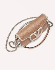 Valentino Garavani Loc Embroidered Small Shoulder Bag for Woman in Rose Cannellecrystal Valentino US at Valentino