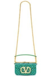 Valentino Garavani Loco Small Shoulder Bag in Light Turquoise Emerald FWRD at FWRD