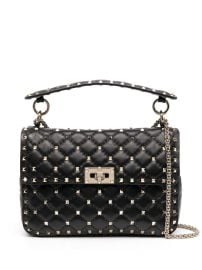 Valentino Garavani Medium Rockstud Spike Shoulder Bag Black at Farfetch