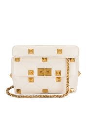 Valentino Garavani Medium Roman Stud Shoulder Bag in Ivory FWRD at FWRD