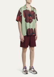 Valentino Garavani Mens Floral Portrait Silk Camp Shirt - at Bergdorf Goodman