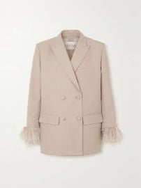 Valentino Garavani Oversized Double breasted Feather trimmed Blazer and Pants at Net a Porter