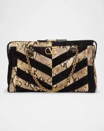 Valentino Garavani Panthea Medium Patchwork Chevron Shoulder Bag at Neiman Marcus