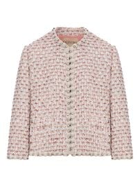 Valentino Garavani Ribbon Tweed Jacket With Embroidered Edges And Cuffs Pink at Farfetch