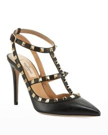 Valentino Garavani Rockstud Leather Caged Pump at Neiman Marcus