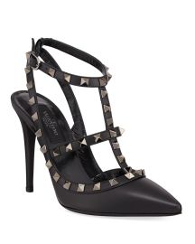 Valentino Garavani Rockstud Noir Slingback 100mm Pumps at Neiman Marcus