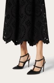 Valentino Garavani Rockstud Patent T Strap Pointed Toe Pump at Nordstrom