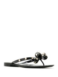 Valentino Garavani Rockstud Rubber Slipper Black at Farfetch