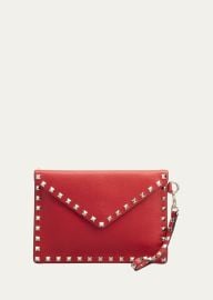 Valentino Garavani Rockstud V Flap Pouch Clutch Bag at Bergdorf Goodman