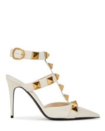 Valentino Garavani Roman Stud 100 Leather Pumps at Intermix