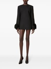 Valentino Garavani Ruffle Trim Cutout Long Sleeve Virgin Wool Silk Minidress at Farfetch