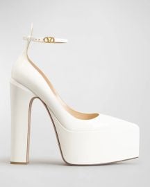 Valentino Garavani Tango Patent Ankle-Strap Platform Pumps at Neiman Marcus