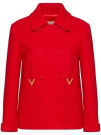 Valentino Garavani Textured Double Crepe Peacoat - at Farfetch