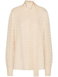 Valentino Garavani Toile Iconographe Blouse Neutrals at Farfetch
