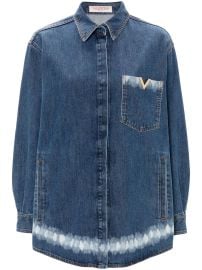 Valentino Garavani VGold-detail Denim Shirt Blue at Farfetch