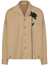 Valentino Garavani flower-appliqu Canvas Shirt Jacket - at Farfetch