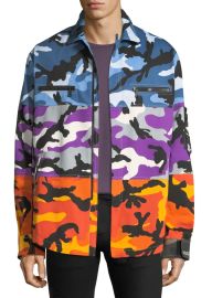 Valentino Mens Multicolor Camouflage Shuffle Shirt Jacket - at Bergdorf Goodman