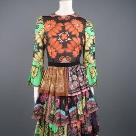 Valentino Patchwork Floral Cotton Muslin Ruffle Gown at 1stDibs at 1st Dibs