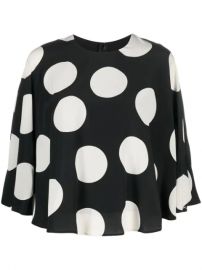 Valentino Polka Dot Print cape-style Blouse - Farfetch at Farfetch