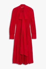 Valentino Pussy bow pleated silk crepe de chine dress at The Outnet