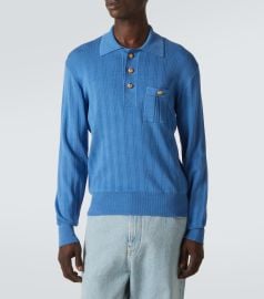 Valentino Ribbed knit Cotton Polo Sweater at Mytheresa