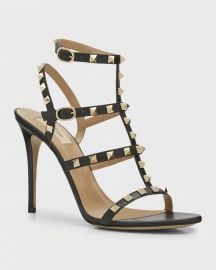 Valentino Rockstud 105mm Caged Leather High Heel Sandals at Neiman Marcus