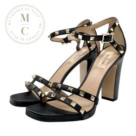 Valentino Rockstud Grainy Leather Sandal at eBay